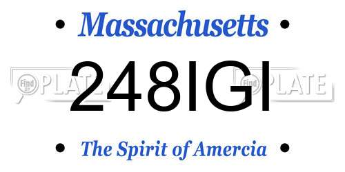 248IGI Massachusetts License Plate