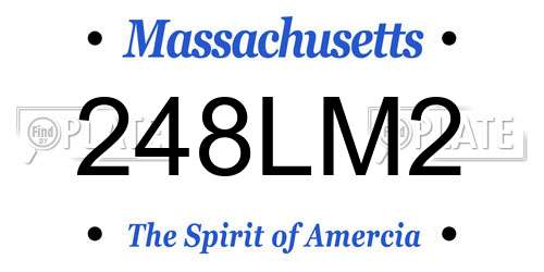 248LM2 Massachusetts License Plate