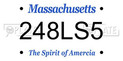 248LS5 Massachusetts License Plate