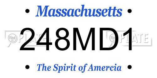 248MD1 Massachusetts License Plate