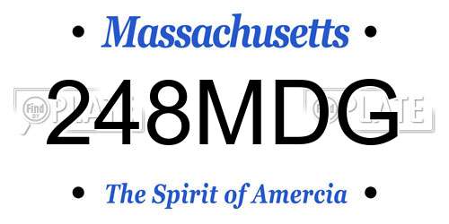 248MDG Massachusetts License Plate