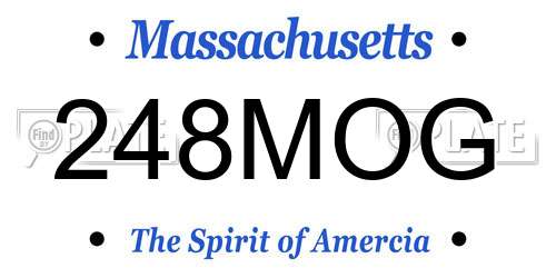 248MOG Massachusetts License Plate