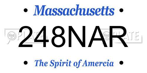 248NAR Massachusetts License Plate