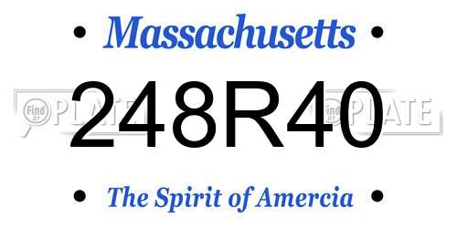 248R40 Massachusetts License Plate