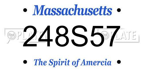 248S57 Massachusetts License Plate