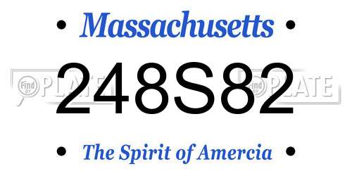 248S82 Massachusetts License Plate