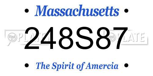 248S87 Massachusetts License Plate