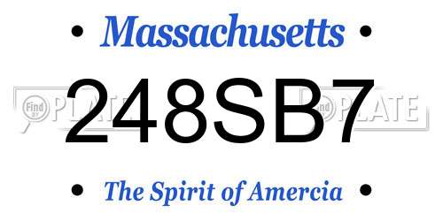 248SB7 Massachusetts License Plate