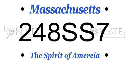 248SS7 Massachusetts License Plate