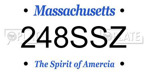 248SSZ Massachusetts License Plate