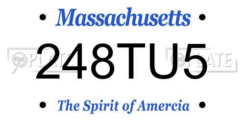 248TU5 Massachusetts License Plate