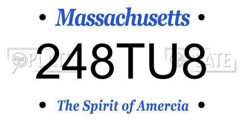 248TU8 Massachusetts License Plate