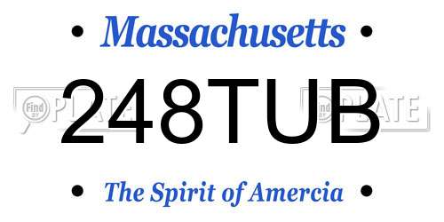 248TUB Massachusetts License Plate