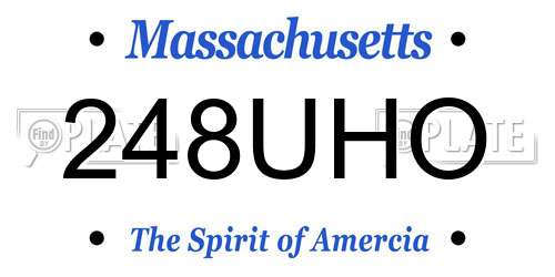 248UHO Massachusetts License Plate