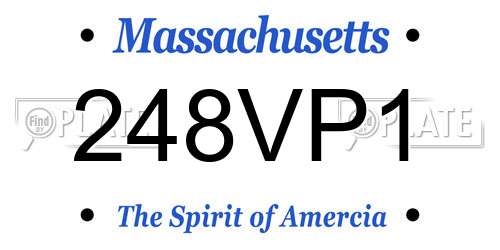 248VP1 Massachusetts License Plate