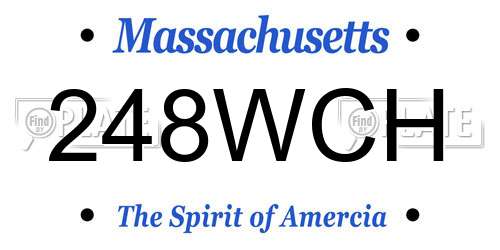 248WCH Massachusetts License Plate