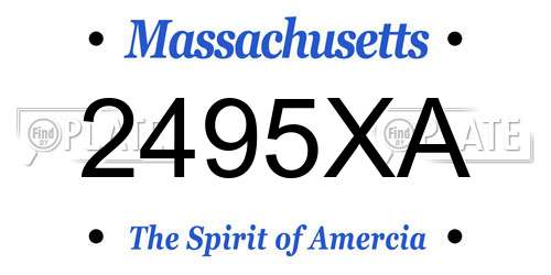 2495XA Massachusetts License Plate