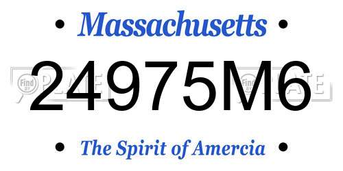 24975M6 Massachusetts License Plate