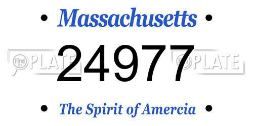 24977 Massachusetts License Plate