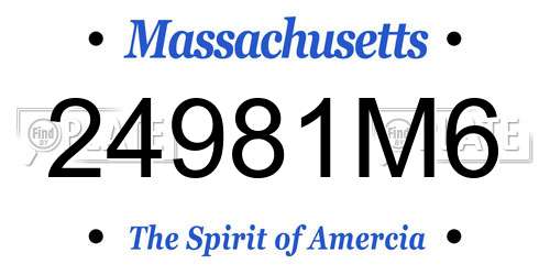 24981M6 Massachusetts License Plate