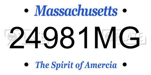 24981MG Massachusetts License Plate