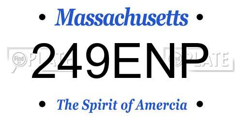 249ENP Massachusetts License Plate