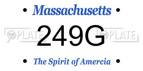 249G Massachusetts License Plate