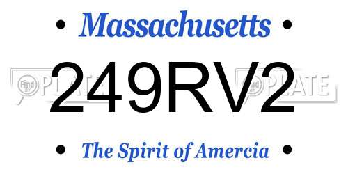 249RV2 Massachusetts License Plate