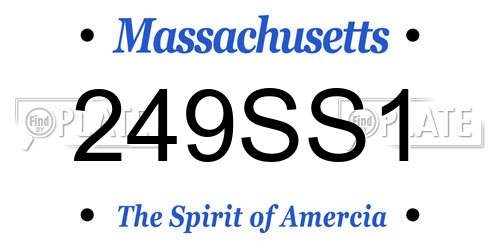 249SS1 Massachusetts License Plate