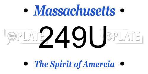 249U Massachusetts License Plate