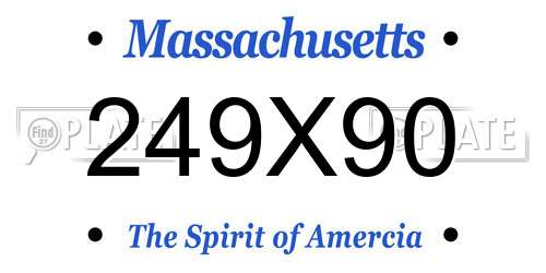 249X90 Massachusetts License Plate