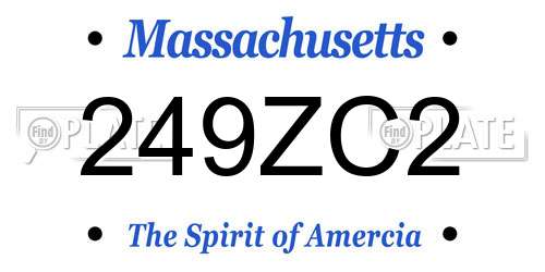 249ZC2 Massachusetts License Plate