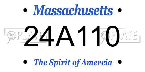 24A110 Massachusetts License Plate