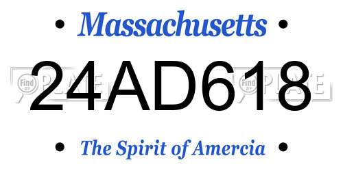 24AD618 Massachusetts License Plate