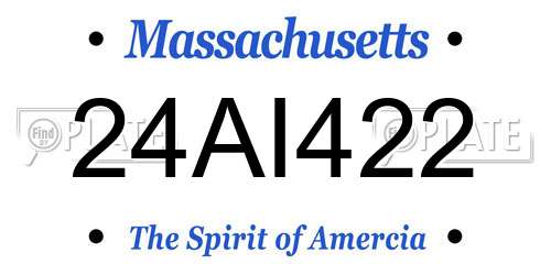 24AI422 Massachusetts License Plate