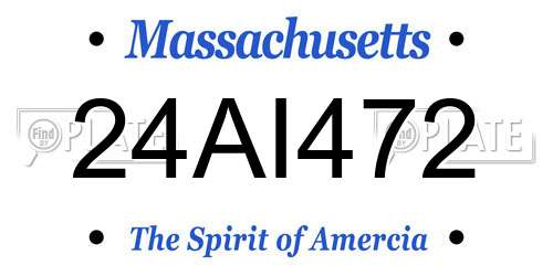 24AI472 Massachusetts License Plate