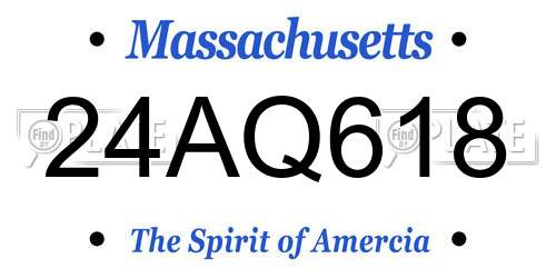 24AQ618 Massachusetts License Plate