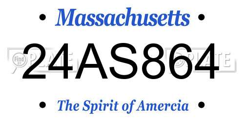 24AS864 Massachusetts License Plate