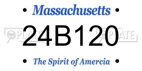 24B120 Massachusetts License Plate