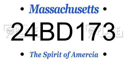 24BD173 Massachusetts License Plate