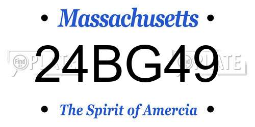 24BG49 Massachusetts License Plate