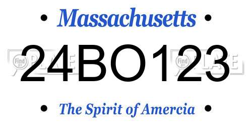 24BO123 Massachusetts License Plate