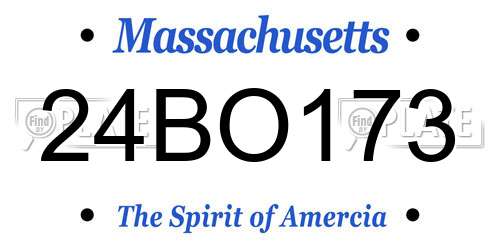 24BO173 Massachusetts License Plate