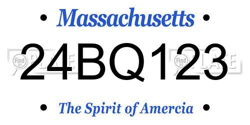 24BQ123 Massachusetts License Plate