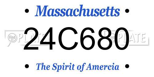 24C680 Massachusetts License Plate