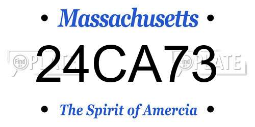 24CA73 Massachusetts License Plate