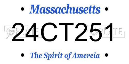 24CT251 Massachusetts License Plate