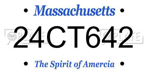 24CT642 Massachusetts License Plate