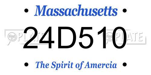 24D510 Massachusetts License Plate