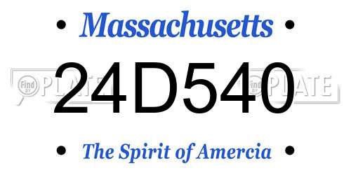 24D540 Massachusetts License Plate